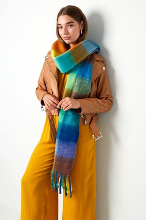 Winterschal karierte Farben Lila Polyester h5 Bild4